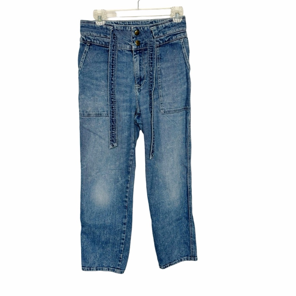 Abercrombie & Fitch Women's Jeans 10R Ultra High Rise Straight 30 Snap Tie Waist